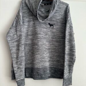 PINK Branded Gray Cowl Neck Sweater